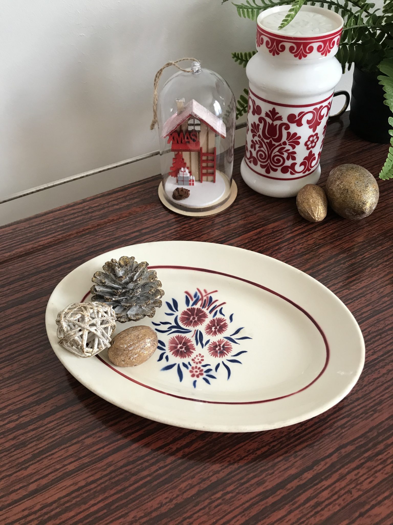 Plat ovale Winterling Bavaria Germany décor Copenhague bleu - Vintage Family