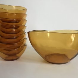service en verre ambré vereco