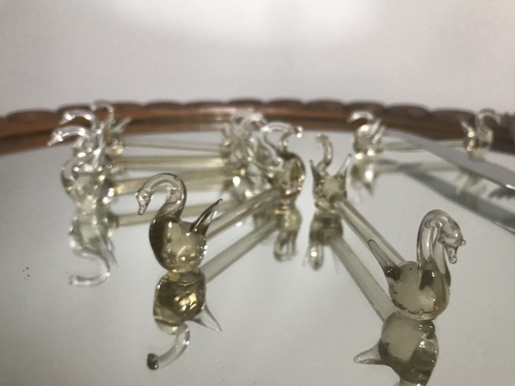 ELIO RAFFAELI - Paire de cygnes en verre de Murano - Signés - Petit