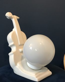 lampe globe vintage violoncelle en céramique