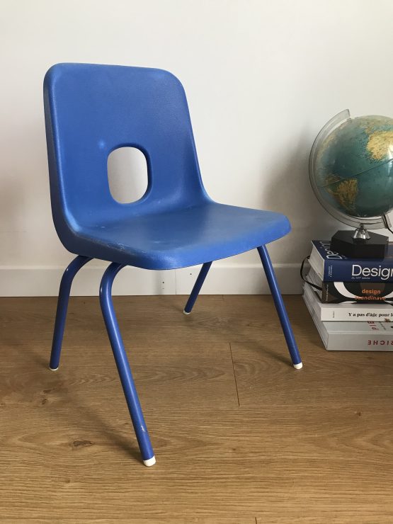 Chaise enfant vintage Bleue par ROBIN DAY pour IKEA