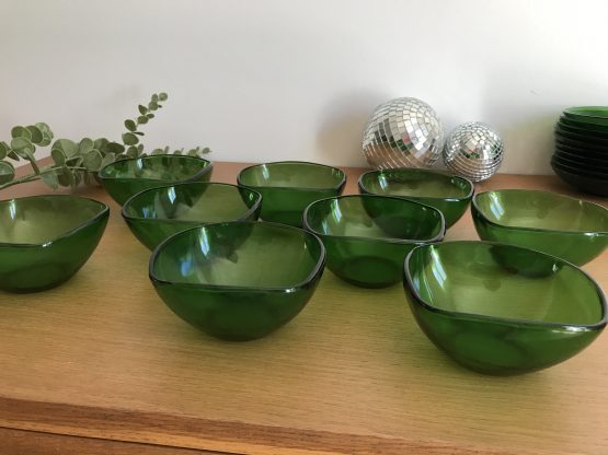 Set de 6 Bols en verre vert Vereco