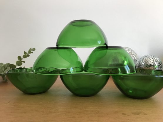Set de 6 Bols en verre vert Vereco