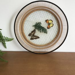 Vide poche en Bambou, verre et ailes véritables de papillon