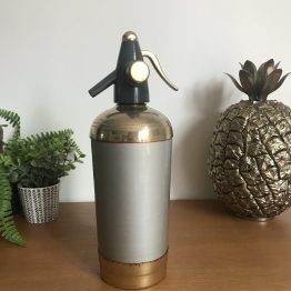 ANCIEN SIPHON DE BAR GRIS ET DORE