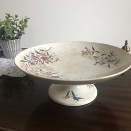 Petit Compotier piédouche en Terre de Fer de Clairefontaine S & G modèle Jasmin, début XXème