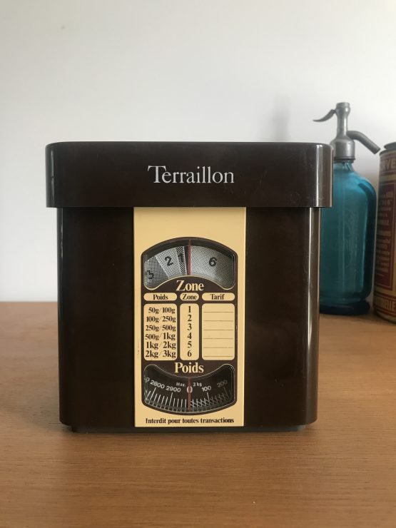 Balance vintage Terraillon marron collector Poids / Zone / tarif