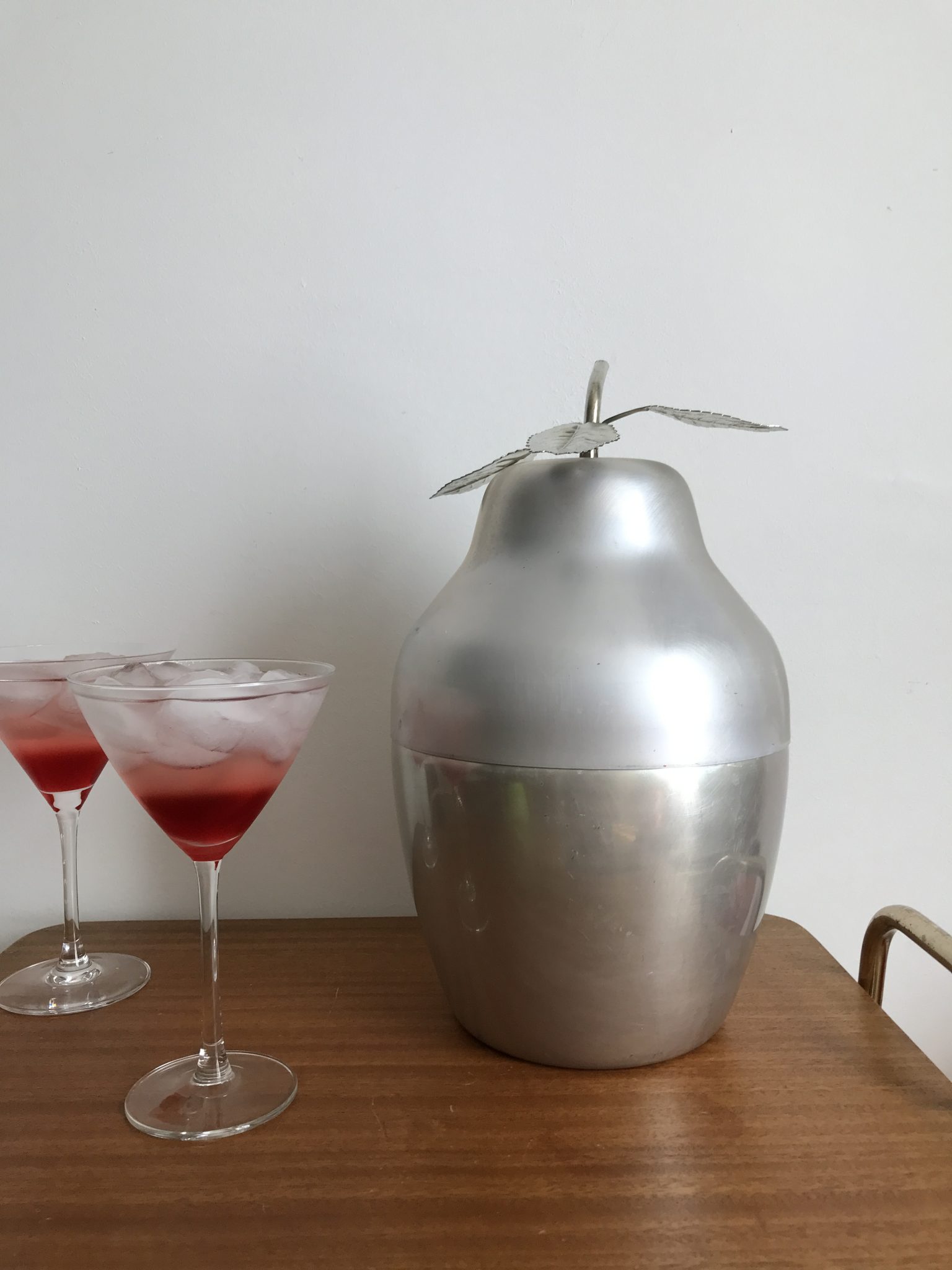 Seau à Glace Vintage En Aluminium – Poire à Glaçons – État Correct