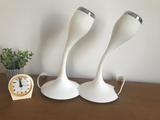 Paire d'appliques tulipes blanches "FLAMMA" pour ikea design de Carl Ojerstam