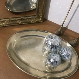 Plat ovale en métal argenté