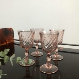 Set de 4 MINI VERRES À LIQUEUR ROSALINE VINTAGE