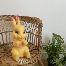 JOUET POUET POUET VINTAGE lapin orange RUBERTOYS made in Italy