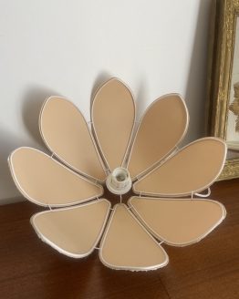 SUSPENSION vintage Fleur de Lotus crème en tissus froncé
