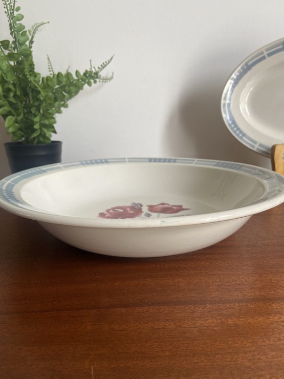 PLAT ROND CREUX légumier SARREGUEMINES fleurs vintage ancien cuisine