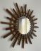 MIROIR SOLEIL EN bois et ROTIN VINTAGE