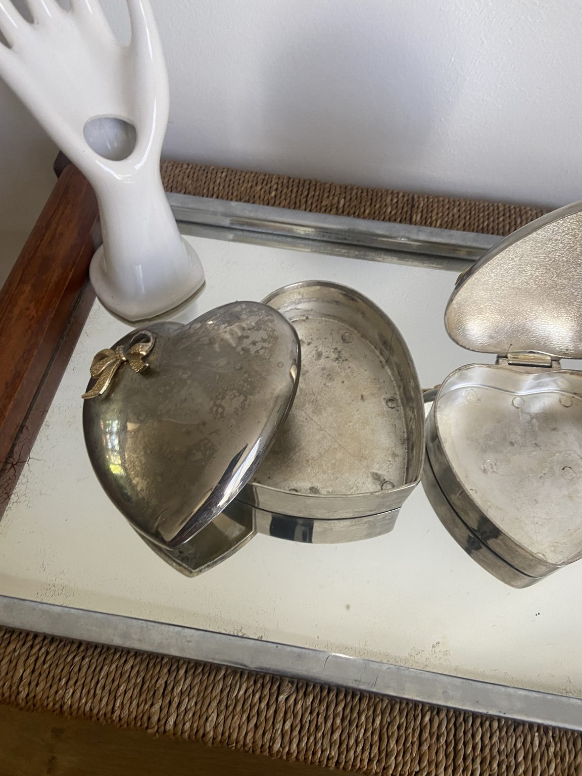 Boîte à Bijoux En Forme Dé Cœur En Métal Argenté - France