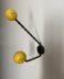 PATÈRE vintage 2 BOULES EN bois jaune