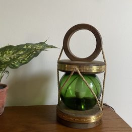 boule de pécheur verte, globe vert, lampe boule de pecheur, lampe de pecheur, lanterne vintage