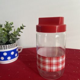 Bocal DE CONSERVATION FELIX POTIN LA PARISIENNE VINTAGE à CARREAUX ROUGES