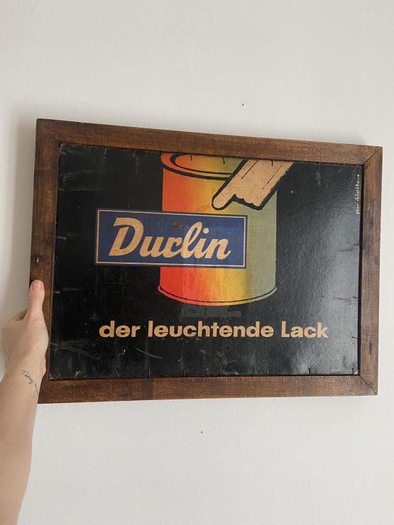 Plaque publicitaire Autrichienne en bois des années 50