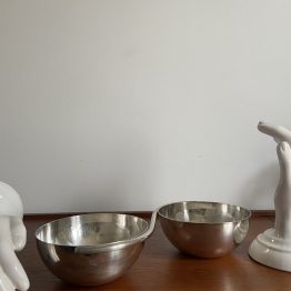 Plat vide poche en métal argenté Made in Italy