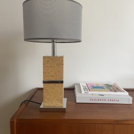 Lampe vintage pied liège et chrome