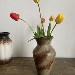 Vase céramique vintage décor végétal