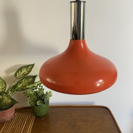 Suspension Space Age en métal orange