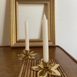 Paire de bougeoirs Fleur en laiton