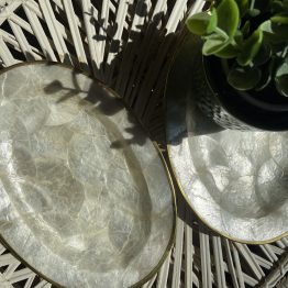 raviers vide poches en nacre et laiton