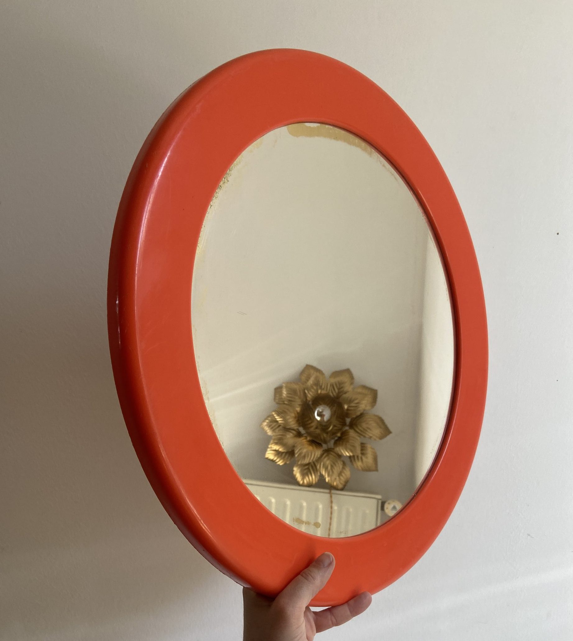 Miroi rond ORANGE seventies SYLA Made in France