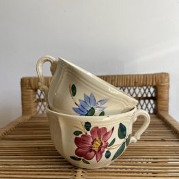 tasses à thé fleuries DIGOIN Sarreguemines 9204