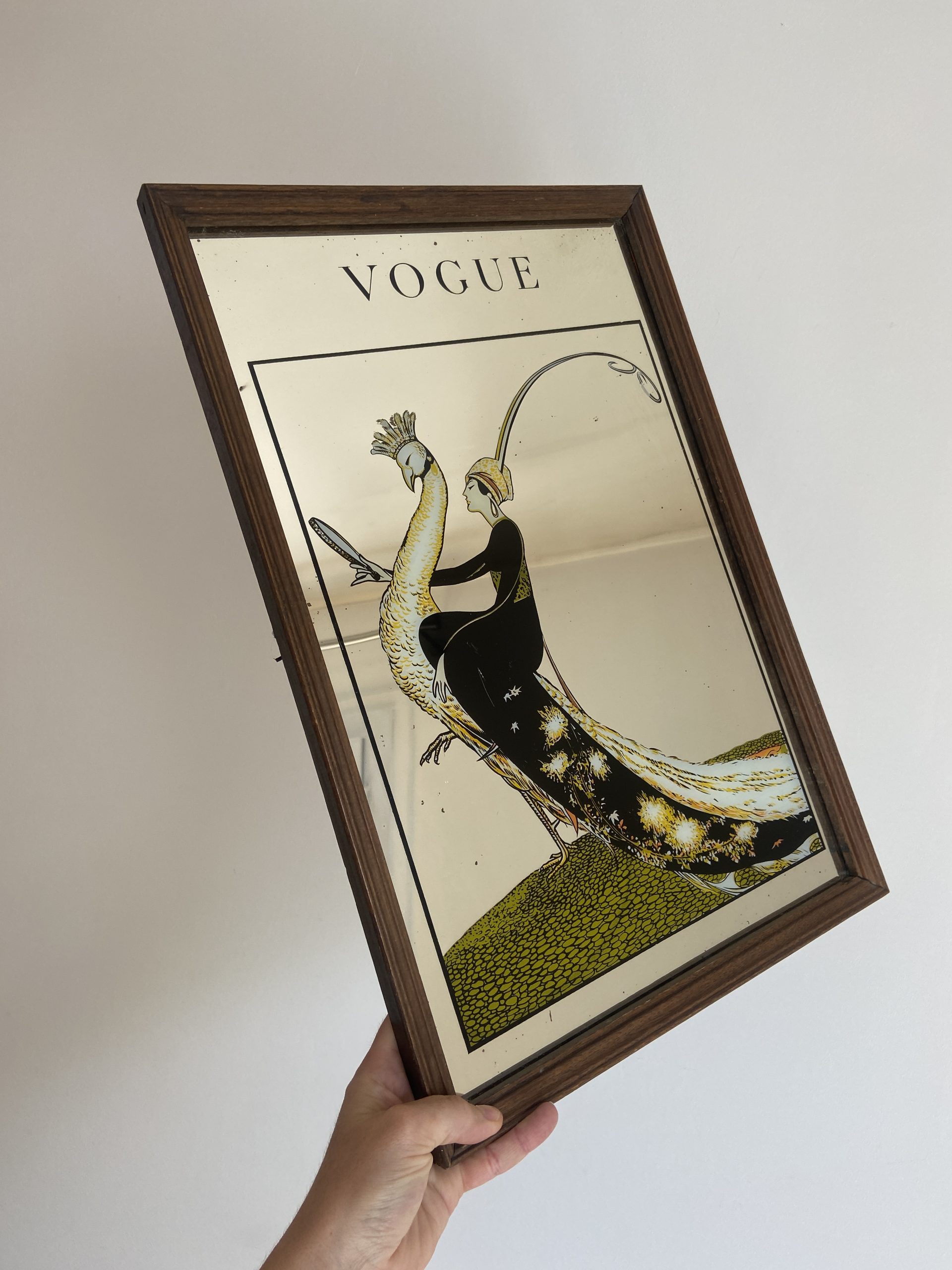 Miroir VOGUE STYLE ART DECO motif de Paon