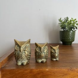 VENDU - Trio de hiboux en laiton