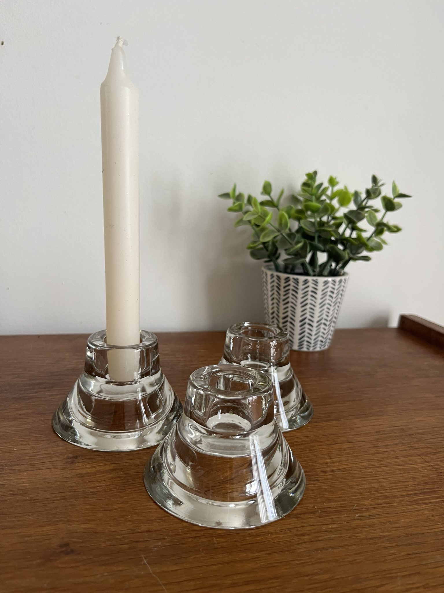 Bougeoir Cube En Verre Style Art Déco - Motif Soleil - Avec Bougie