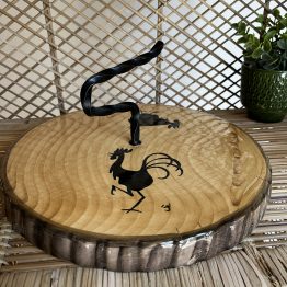 Plateau à fromage en céramique aspect bois par Grandjean Jourdan à Vallauris