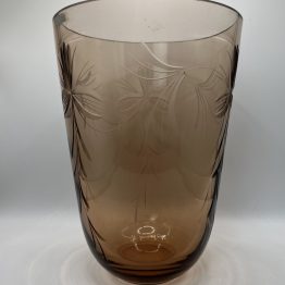 Vase en verre fumé ciselé par Ilmari Kumela Midcentury