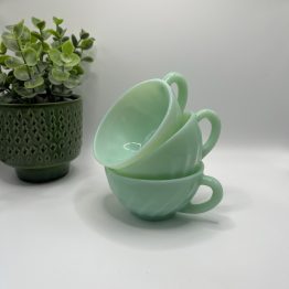 Trio de tasses Mokarex en opaline Vert Mint