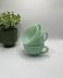 Trio de tasses Mokarex en opaline Vert Mint