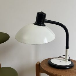 Lampe soucoupe de bureau en métal blanc