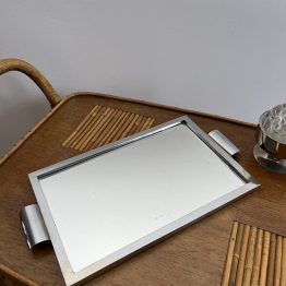 Plateau miroir et chrome style art déco