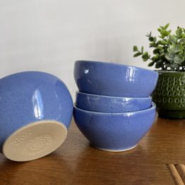 VENDU - Set de 4 bols bleus en grès Digoin