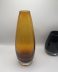 Vase scandinave ovoïde en verre ambré vers 1960