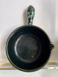 225⚜️ Le Creuset Poêlon Caquelon Casserole Vert en Fonte Émaillée Made