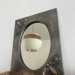 VENDU - Miroir vintage en étain et pierres