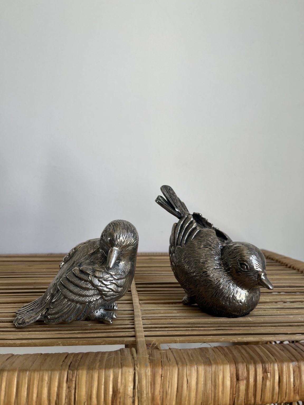Sculpture, Pareja de faisanes - 14 cm - Metal - auction online