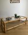 Table basse en bambou rotin et verre