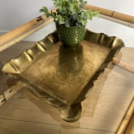 VENDU - Plateau en laiton cuivré martelé