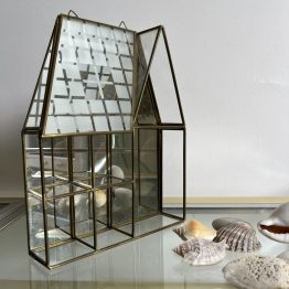 Vitrine miroir verre et laiton