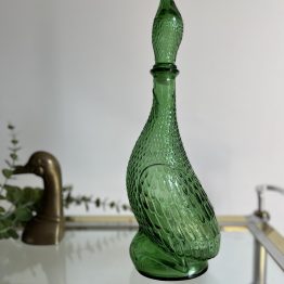 VENDU - Grande carafe italienne en verre d'Empoli canard en verre vert